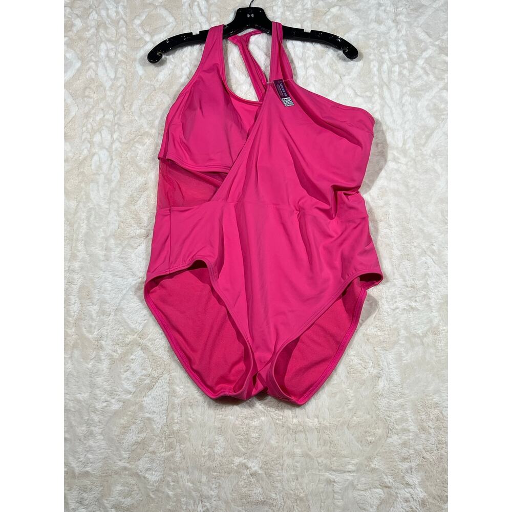 Adore Me One Piece Swimsuit Womens 2X Pink Cutout Racerback Plus Size NWT